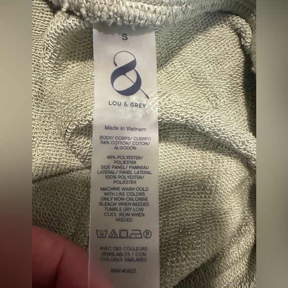 Lou & Grey Small Olive Green Cargo Jogger Pants Cotton Blend Utility Lounge - Picture 8 of 9